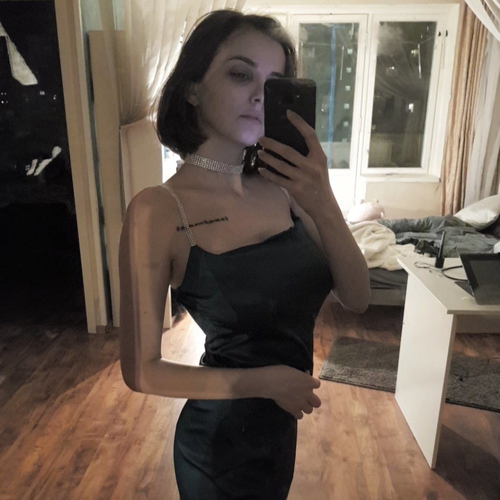 CBR Mini green/blue satin dress